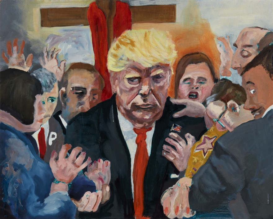 Celeste Dupuy-Spencer, In the White House (perfectly demonic dynamism), 2018. Oil on linen, 28 x 35 in, 71.1 x 88.9 cm (CDS18.044)