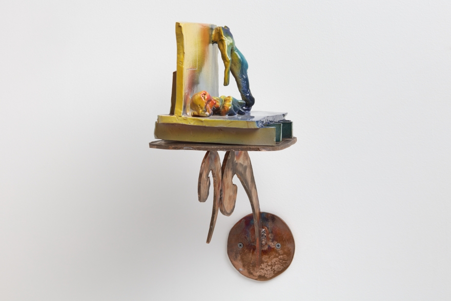 Alessandro Pessoli, Ultima Neve, 2012. Painted majolica and bronze, 6.5 x 10 x 6.5 in, 16.5 x 25.4 x 16.5 cm (AP18.005)