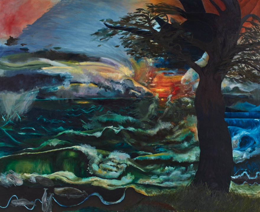 Celeste Dupuy-Spencer TBT (Water Landscape), 2018 Oil on linen 108 x 132 in 274.3 x 335.3 cm (CDS18.036)
