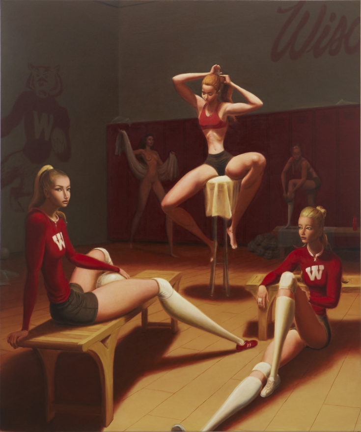 Jansson Stegner The Locker Room, 2015 Oil on canvas 84 x 72 in 213.4 x 182.9 cm (JAS15.008)