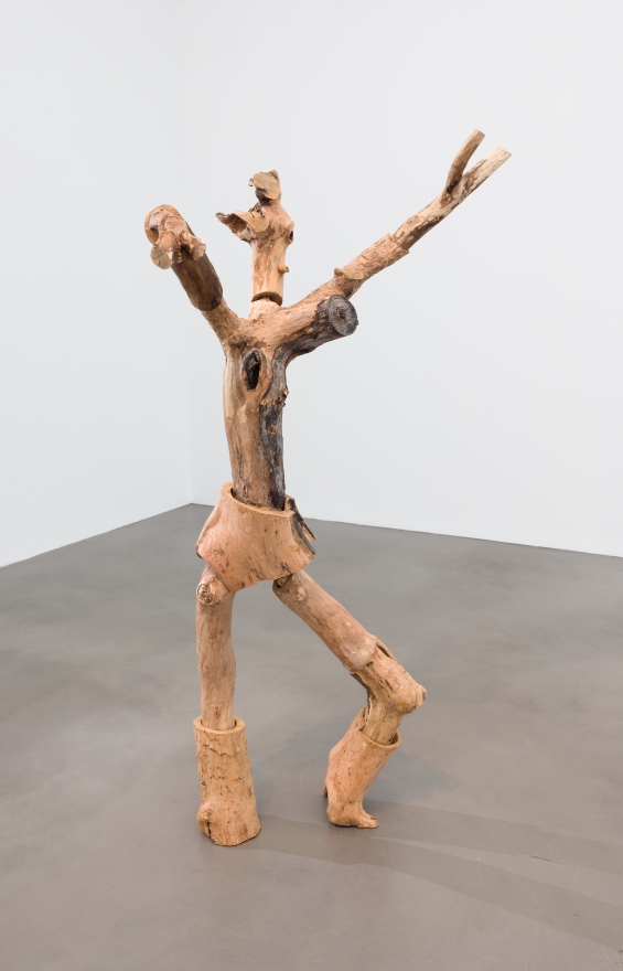 Nicola Tyson Dancing Figure 2, 2016 Apple, elm, and wood 79 x 46 x 40 in 200.7 x 116.8 x 101.6 cm (NTY21.002)