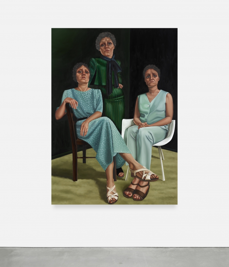 Madeleine Pfull Three Sisters, 2021 Oil on linen 93 1/4 x 59 7/8 in 237 x 152 cm (MP21.008)
