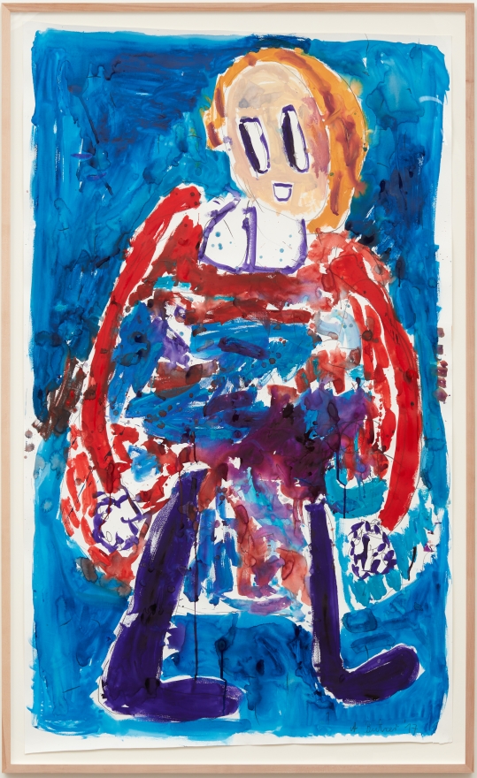 André Butzer, Untitled (Frau), 2017. Watercolor on paper, 79 7/8 x 48 1/8 in, 203 x 122 cm (AB17.020)