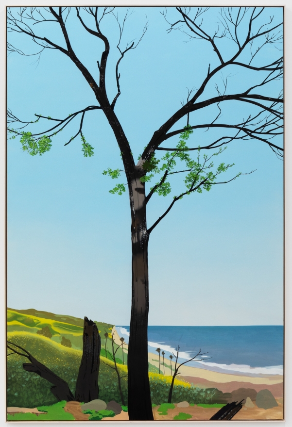 Jake Longstreth, In Malibu (New Growth 2), 2020. Oil on muslin, 85 x 57.25 in, 216 x 145.5 cm (framed). (JLO20.002)