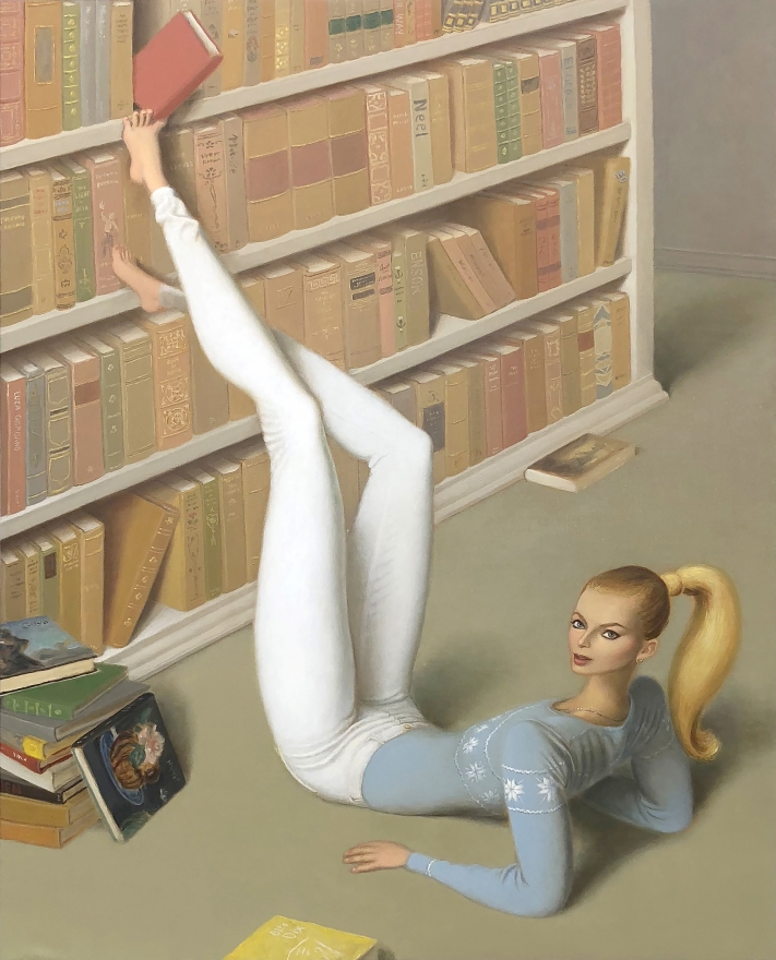 Jansson Stegner The Bibliophile, 2017 Oil on canvas 60 x 48 in 152.4 x 121.9 cm (JAS17.010)