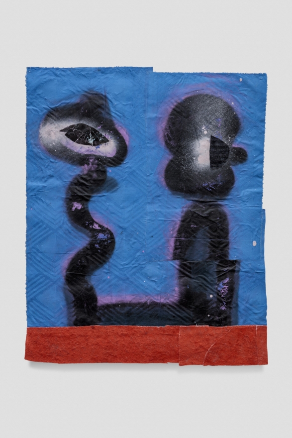 Nel Aerts Parade, 2020-2021 Spray paint, paper, textile 23 1/4 x 18 7/8 in 59 x 48 cm (NAE21.017)