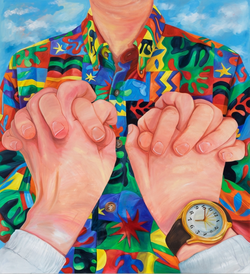 Rebecca Ness, Time Together, 2020. Oil on linen, 83 x 90 1/2 in, 210.8 x 229.9 cm (RNE20.010)