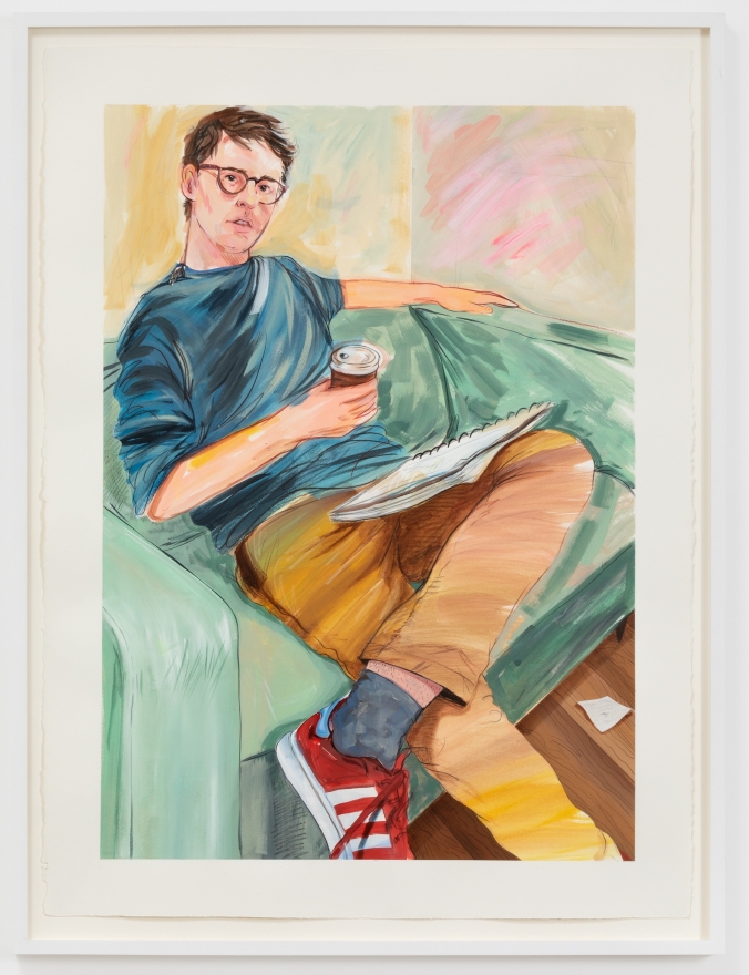 Rebecca Ness, Ian, 2020. Gouache and pencil on paper, 30 x 22 in, 76.2 x 55.9 cm, 32 3/4 x 24 5/8 in (framed), 83.2 x 62.5 cm (RNE20.019)