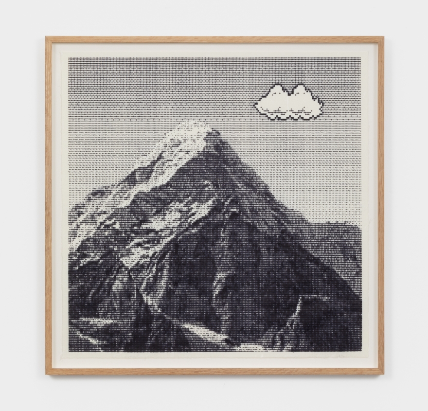 Arno Beck Untitled (Mountain), 2021 Typewriter-drawing on paper 17 3/4 x 17 3/4 in 45 x 45 cm (ABE21.002)