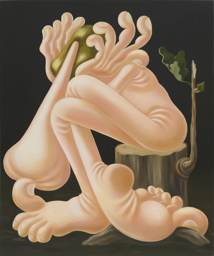 Louise Bonnet Stump with Fig Leaf, 2018 Oil on linen 72 x 60 in 182.9 x 152.4 cm (LB18.003)