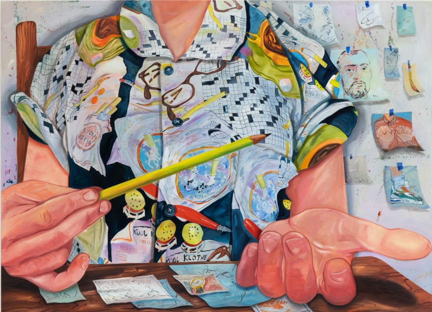 Rebecca Ness, Thinking, 2020. Oil on linen, 71 x 51 in, 180.3 x 129.5 cm (RNE20.015)