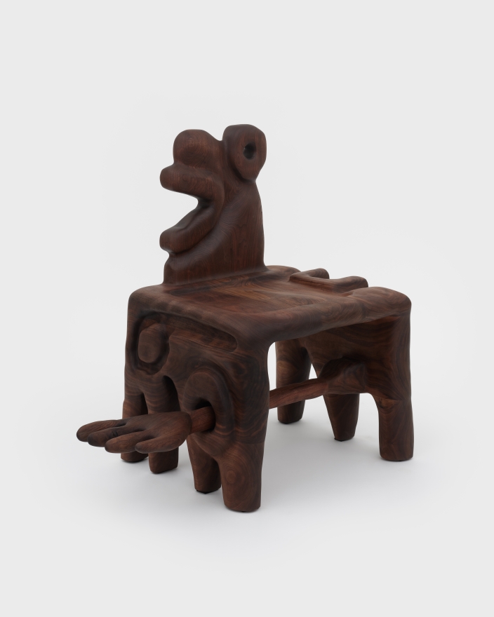 Casey McCafferty Sculptural Chair (frog), 2022 Oiled walnut 32 x 24 x 18 in 81.3 x 61 x 45.7 cm (CMC22.002)