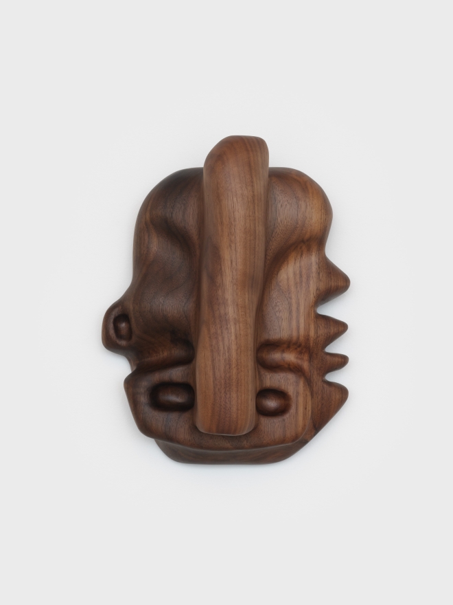 Casey McCafferty Mask #6, 2022 Oiled walnut 12 1/2 x 10 x 5 in 31.8 x 25.4 x 12.7 cm (CMC22.025)